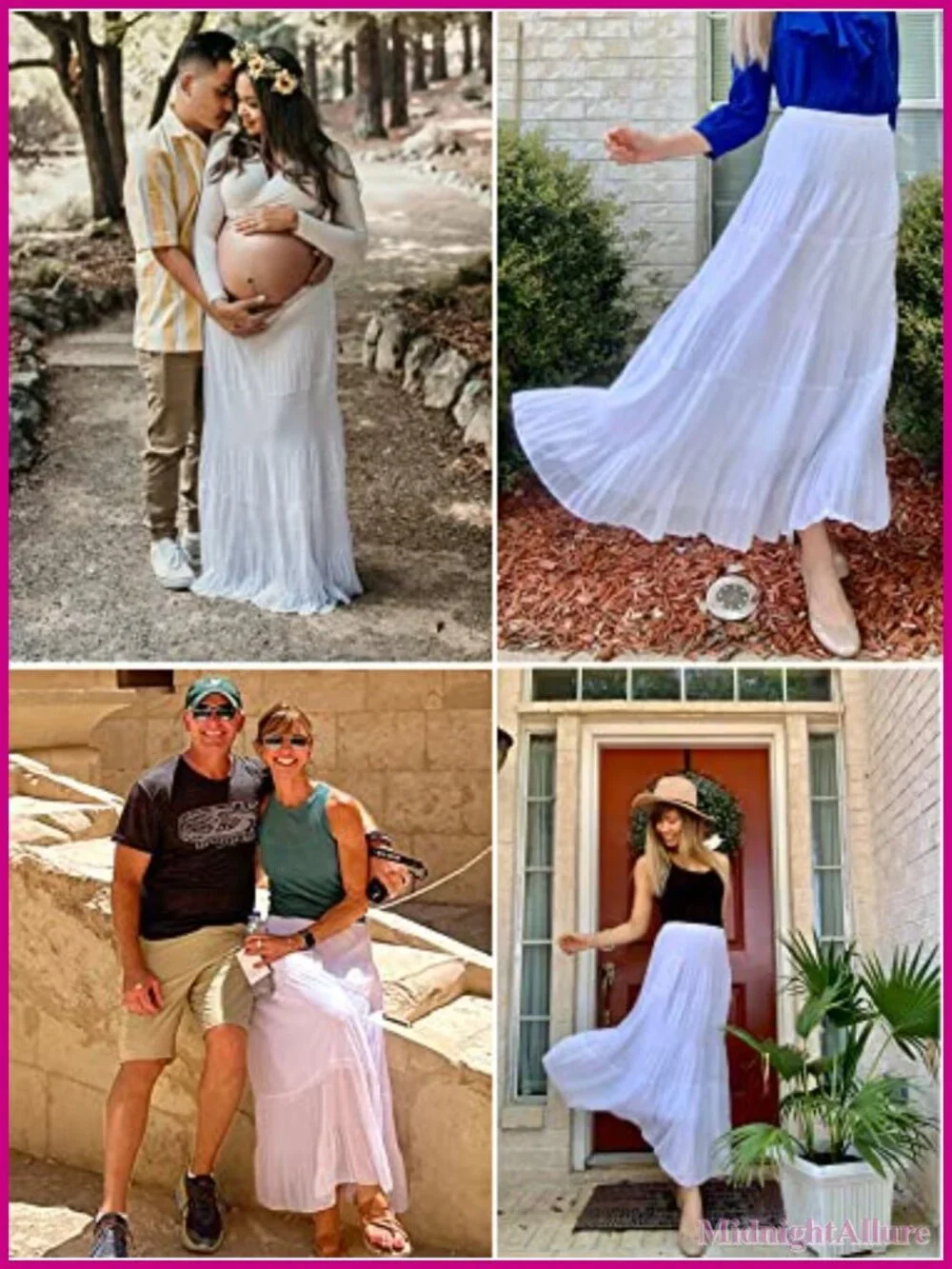 Chiffon Elastic High Waist Pleated A-Line Flared Maxi Skirt